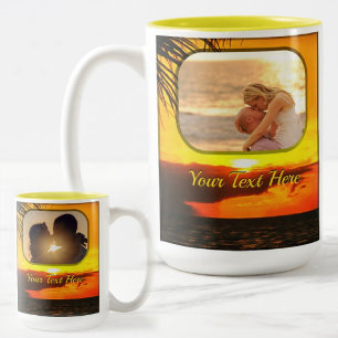Taza Bicolor Atardecer Malecon Amor 2441