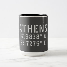 Taza Bicolor Atenas Grecia Latitud Longitud