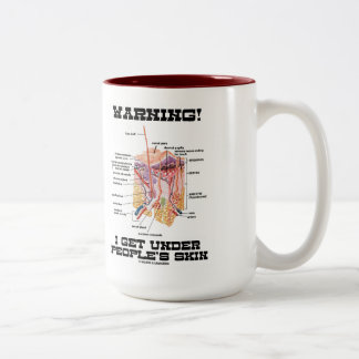 Taza Bicolor ¡Atención! Me bajo la piel de la gente (humor)
