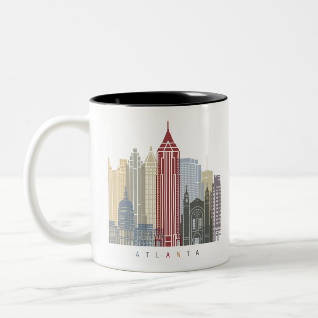 Taza Bicolor Atlanta skyline poster (Izquierda)