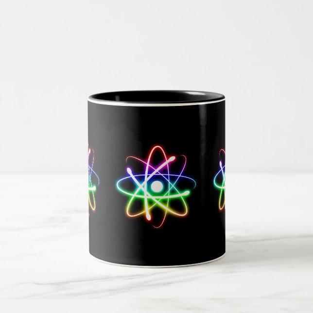 Taza Bicolor Átomo brillante colorido (Centro)