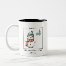 Atractivo acuarela Snowman Mug