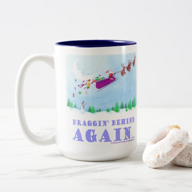 Taza Bicolor Atrasados de Nuevo (Con donut)