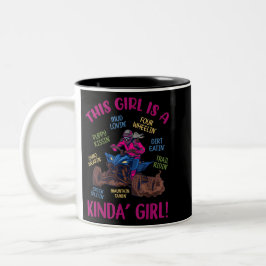 Taza Bicolor ATV Quad Biking Dice Cuatro Chicas De Ruedas Funny