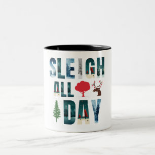 Taza Bicolor Audaces Mascarillas Letras Escenas De Invierno 'Sl