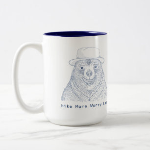 Taza Bicolor Aumentar la preocupación por menos / Sonriente oso