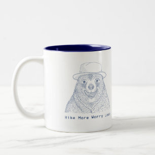 Taza Bicolor Aumentar la preocupación por un oso sonriente