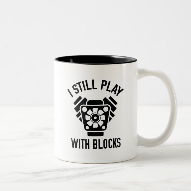 Taza Bicolor Aún juego con bloques (Derecha)