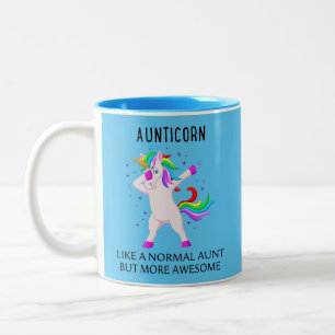 Taza Bicolor Aunticorn como una tía normal pero más increíble M