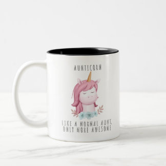 Taza Bicolor aunticorn como una tía normal sólo más impresionan