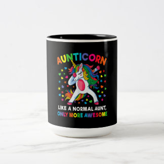 Taza Bicolor aunticorn como una tía, sólo un unicor asombroso