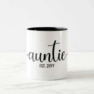 Taza Bicolor Auntie est Tía establecida Tía por donar