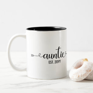 Taza Bicolor Auntie est   Tía por ser regalo   Tía establecid