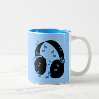Taza Bicolor Auriculares con las notas musicales para el bebé