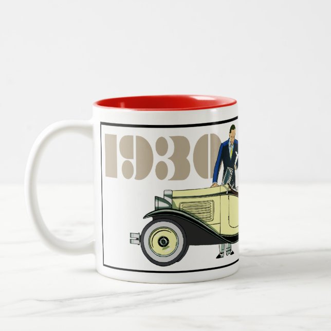 Taza Bicolor Austin Americano 1930 (Izquierda)