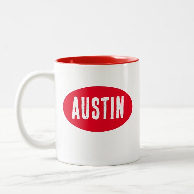 Taza Bicolor Austin Red Texas Mug (Izquierda)