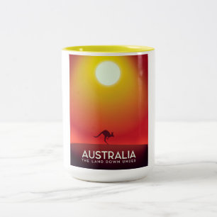 Taza Bicolor Australia "El suelo bajo" estampado de vacaciones.