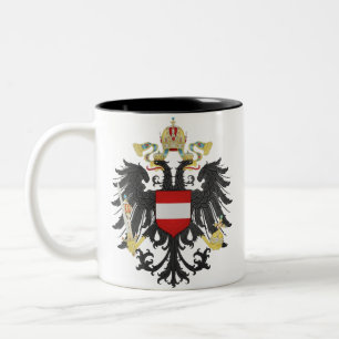 Taza Bicolor Austria Hungría Escudo imperial de armas
