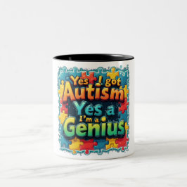 Taza Bicolor Autism Genius