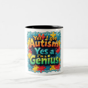 Taza Bicolor Autism Genius