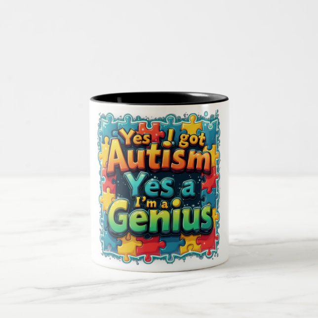 Taza Bicolor Autism Genius (Centro)