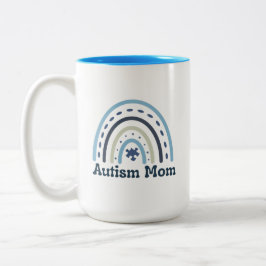 Taza Bicolor Autism Mom Mug, 15 oz