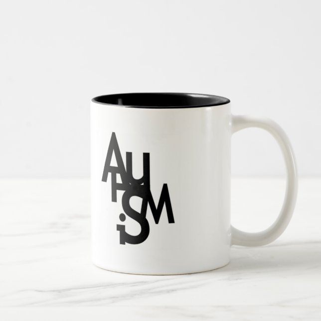 Taza Bicolor Autismo (letras embarulladas) (Derecha)