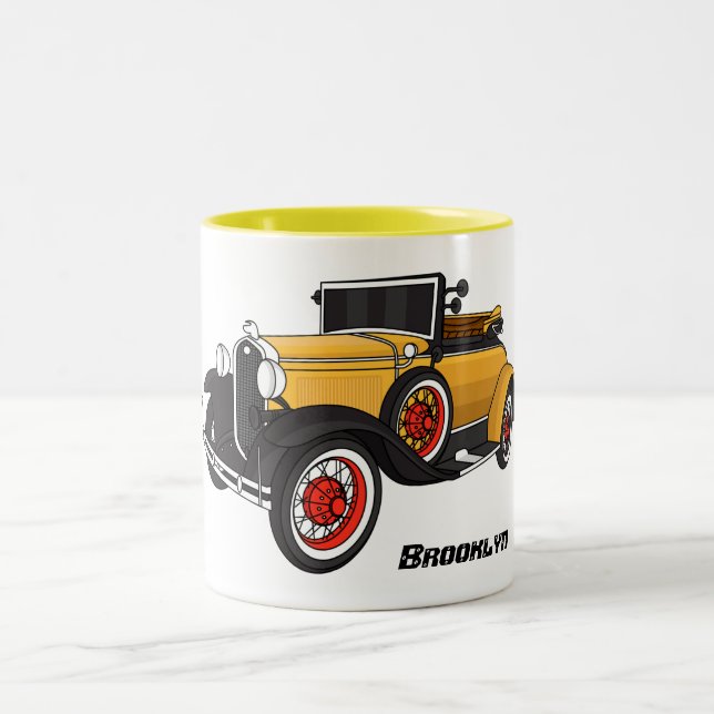 Taza Bicolor Auto amarillo clásico 1931 (Centro)