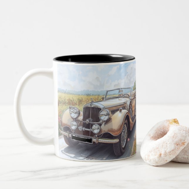 TAZA BICOLOR AUTO CAR DESIGN (Con donut)