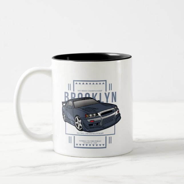 Taza Bicolor Auto de Carreras _ Motor 15 (Izquierda)