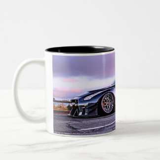 Taza Bicolor auto deportivo de fantasía en tazón negro clásico 