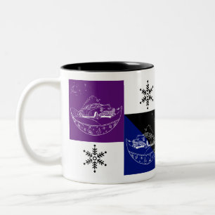 Taza Bicolor Auto y árbol