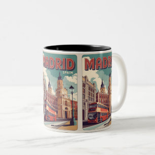 Taza Bicolor Autobús de Madrid españa vintage recuerdos de viaj