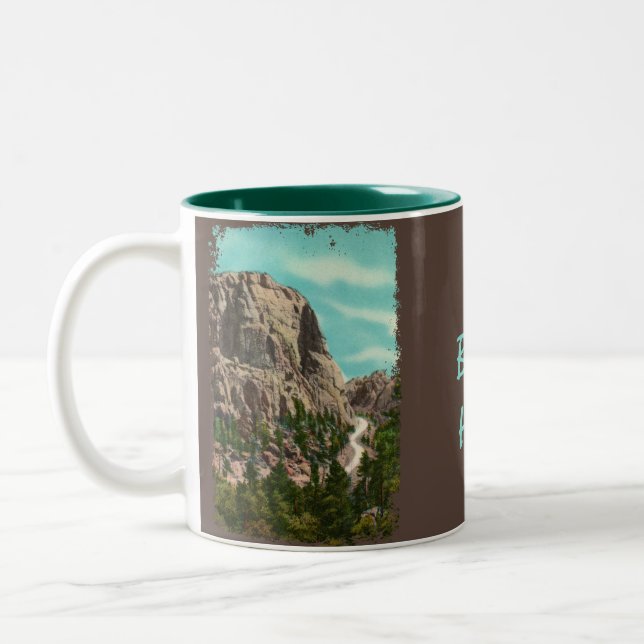 Taza Bicolor Autopista al Monte Rushmore Coffee Mug (Izquierda)