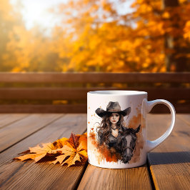 Taza Bicolor Autumn Cowgirl Coffee Mug