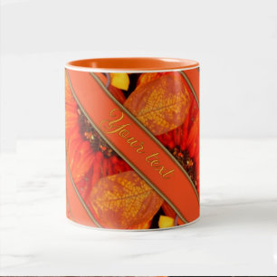 Taza Bicolor Autumn Florals Dos Tones Coffee Mug