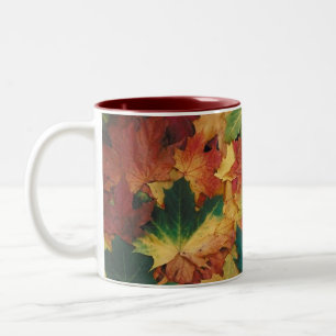 Taza Bicolor Autumn Leaves Mug