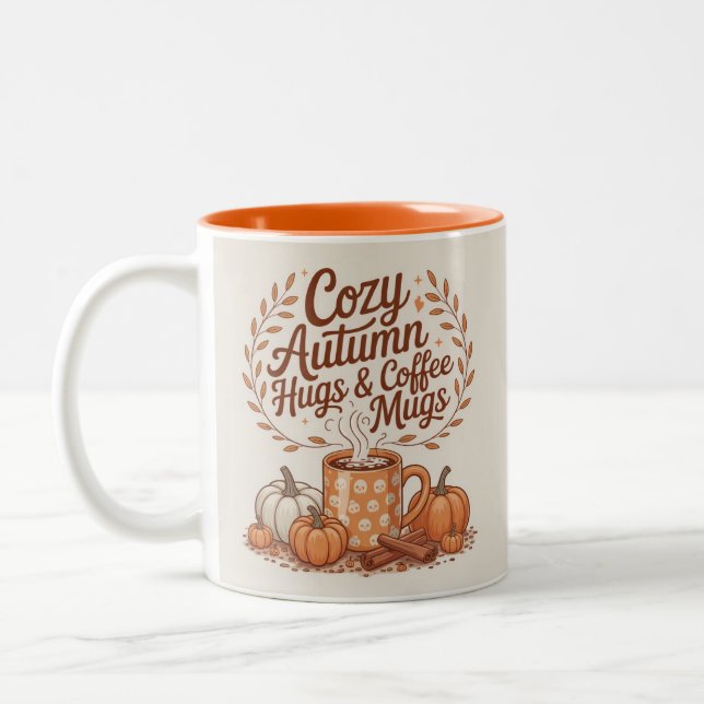 Taza Bicolor Autumn Pumpkin Spice Aesthetic Coffee Lovers Gift (Izquierda)