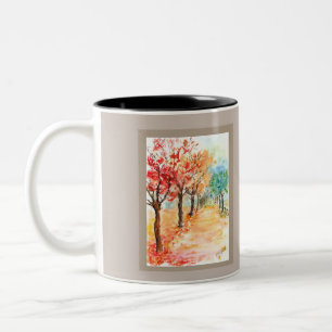 Taza Bicolor Autumn Road