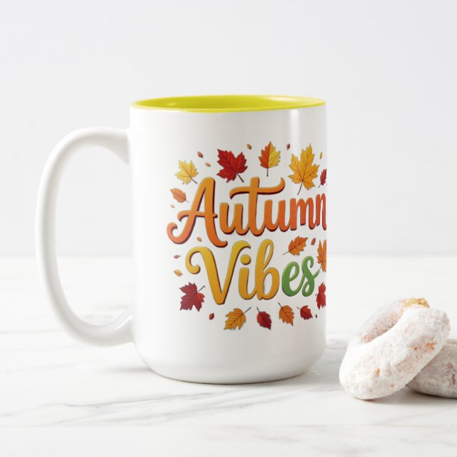 Taza Bicolor Autumn Vibes (Con donut)