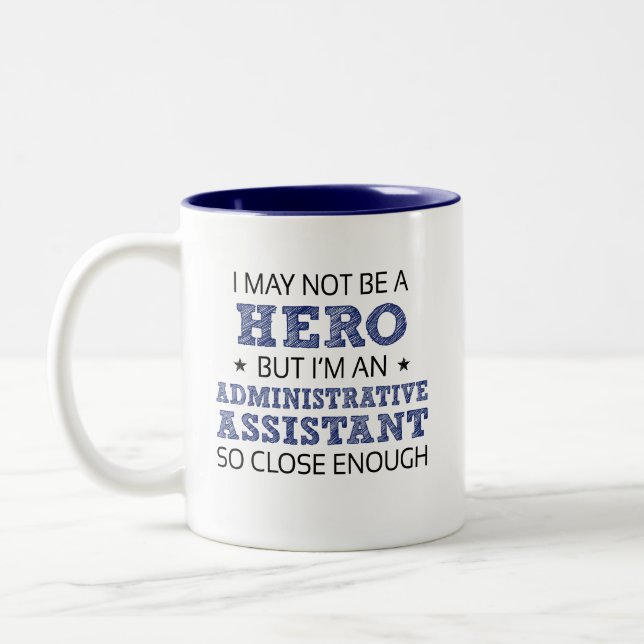 Taza Bicolor Auxiliar administrativo Novedad de humor (Izquierda)