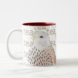 Taza Bicolor Ave acuarela de Prey Falcon Kestrel