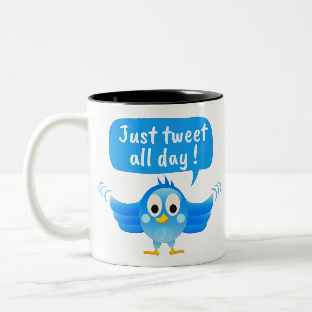 Taza Bicolor ave de Twitter (Izquierda)