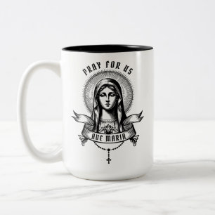 Taza Bicolor Ave Maria reza por nosotros