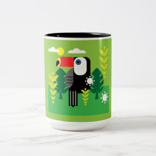 Taza Bicolor Ave Tropical Turca