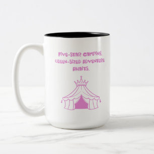 Taza Bicolor Aventura de lujo de cinco estrellas para acampar e