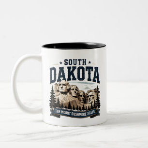Taza Bicolor Aventura del Monumento de Dakota del Sur