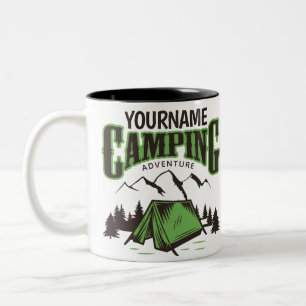 Taza Bicolor Aventura personalizada de camping en campamento fa