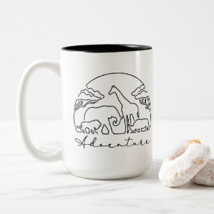 Taza Bicolor Aventura y Safari en África