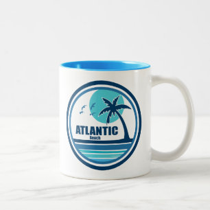 Taza Bicolor Aves de palmeras de Atlantic Beach North Carolina